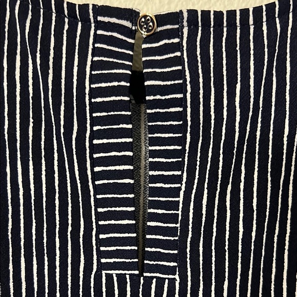 Adrianna Papell Navy and White Striped Blouse - Picture 5 of 5